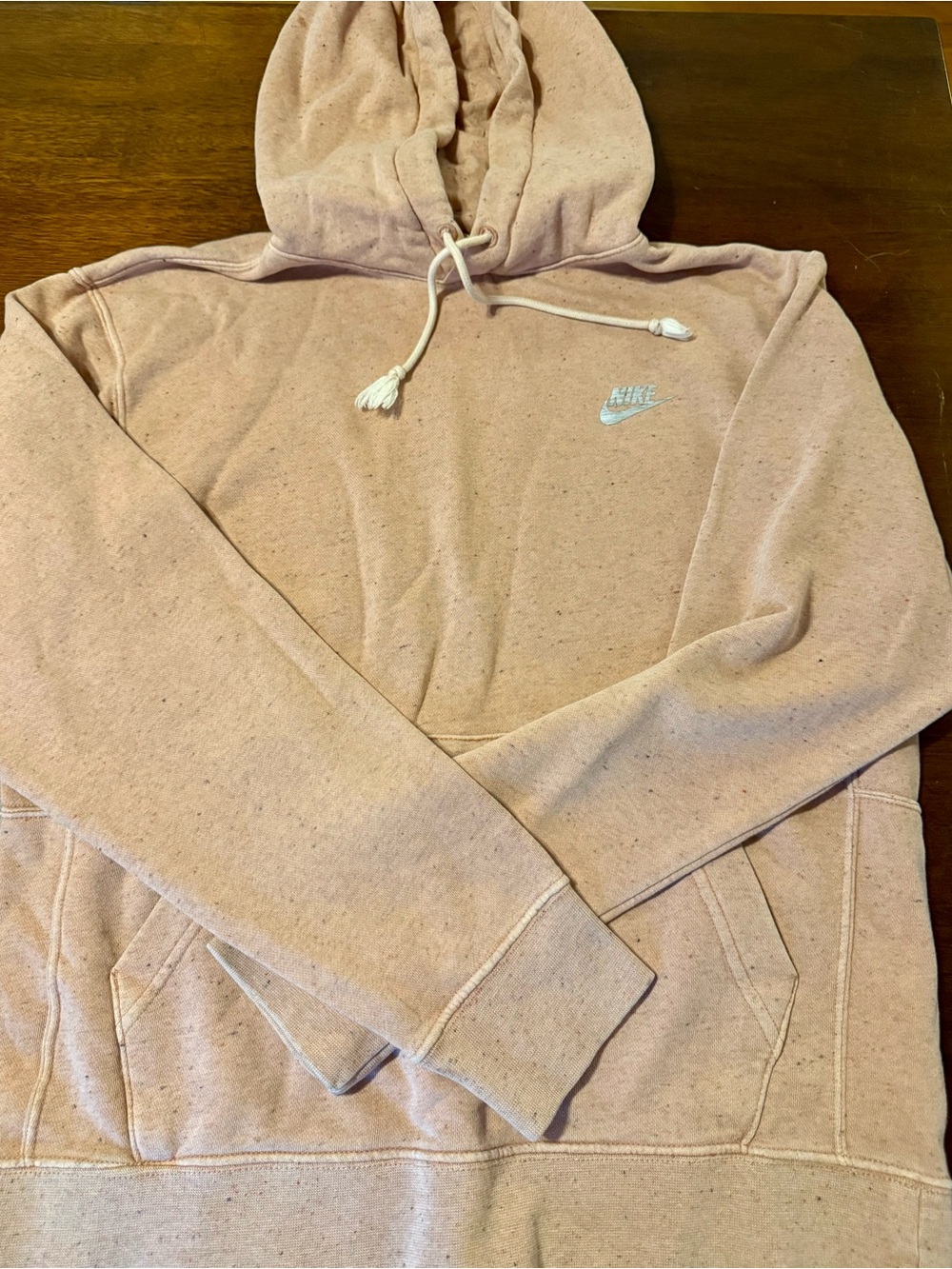 Nike Men's Light Pink Hooded Pullover Sweatshirt
